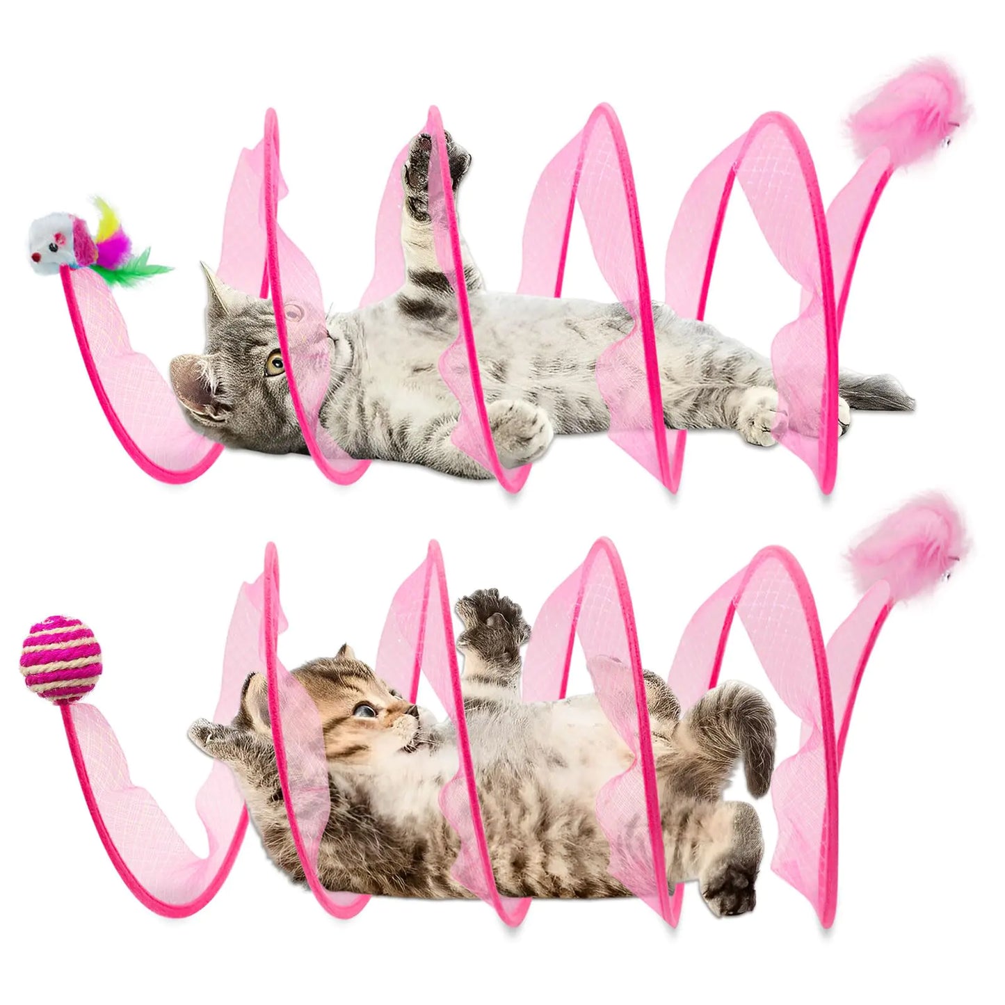 FOWSRHRG 2 Packs Folded pet Tunnel Toy