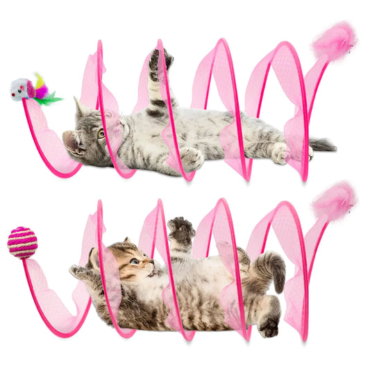 FOWSRHRG 2 Packs Folded pet Tunnel Toy